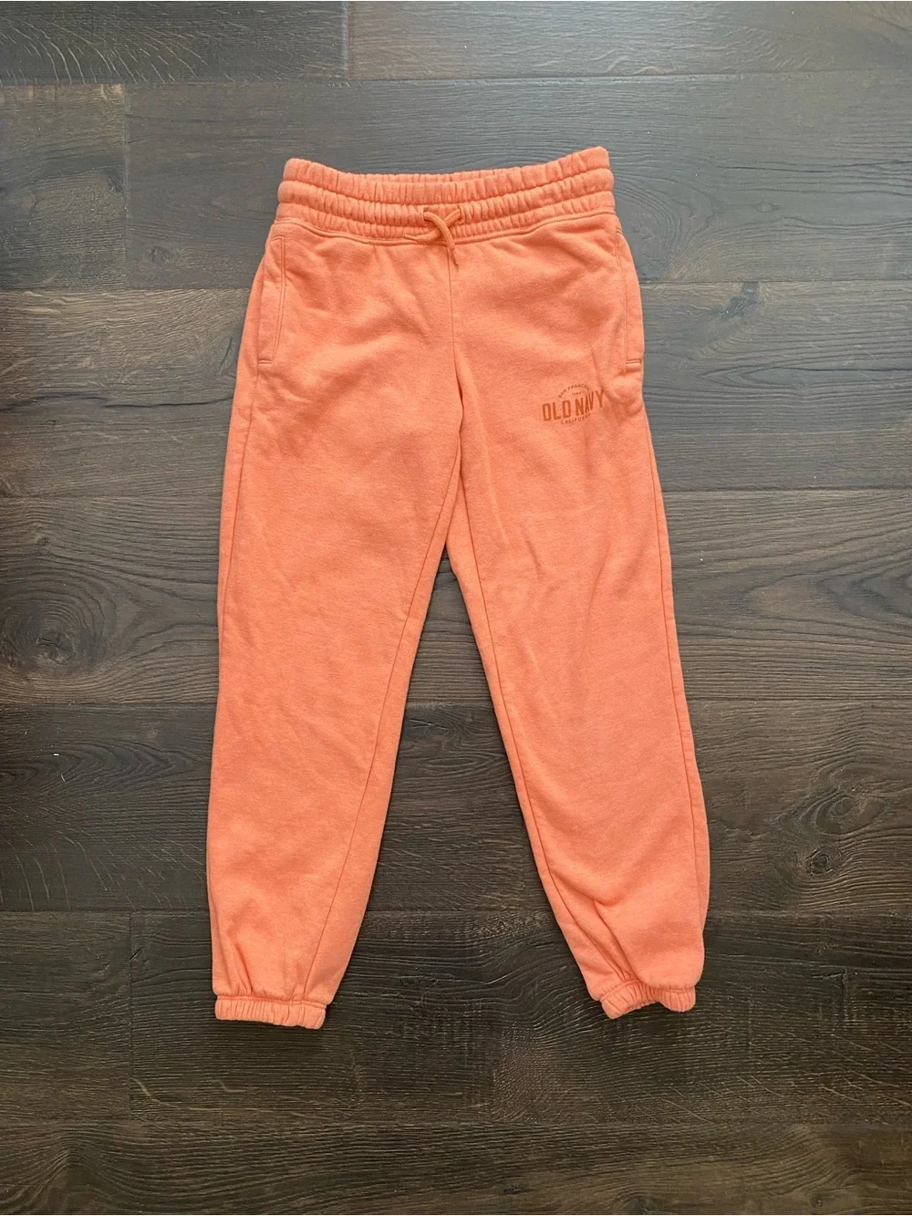 Old Navy Girls Cozy Coral Sweatpants Elastic Cuff Size 8